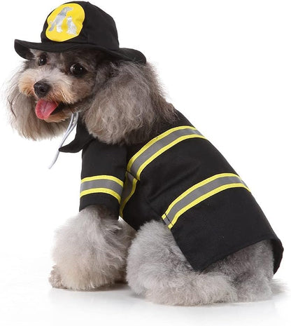 Firefighter Dog Costume Halloween Pet Fireman Halloween Cosplay Costumes by Coppthinktu