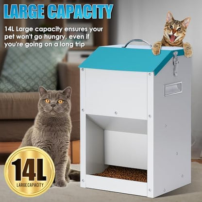 Automatic Cat Feeder Outdoor 59cups/14L Automatic Dog Feeder