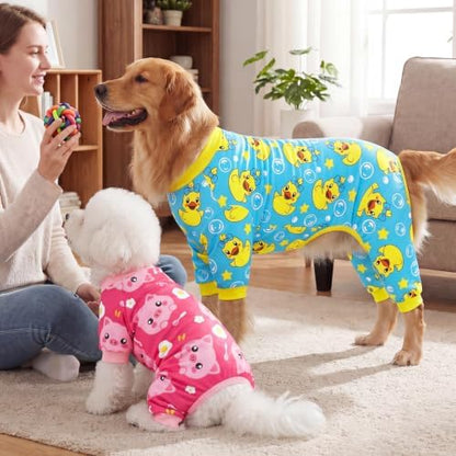 XPUDAC 4 Pieces Dog Pajamas Stretchy Dog Pjs Soft Cute Doggie Clothes for Medium Large Dogs Boy Girl Cats Pet Outfits, 3X-Large - Image 4