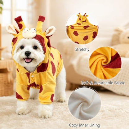 DELIFUR Dog Giraffe Costume for Halloween, Yellow, Medium - Image 3
