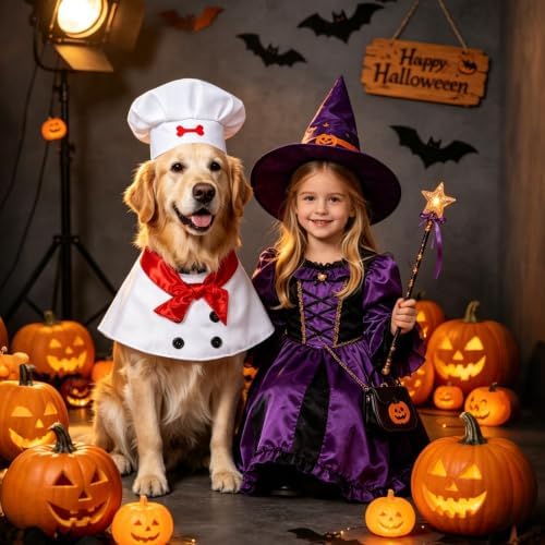 Halloween Big Dog Chef Costume, Funny Dog Chef Costume with Hat & Scarf, Adjustable Pet Cooking Costume for Large Dogs, Halloween Party, Cosplay, Costume Party & Photo Props - Image 5