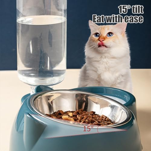Two-in-One Upgraded Automatic Pets Feeder and Water Dispenser Combo Set, Washable Pet Cat Dog Feeder and Water Dispenser for Small and Medium Pets Cats Dogs #