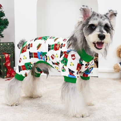 XPUDAC Christmas Dog Pajamas Comfy Dog Clothes for Small Medium Dogs Girl Boy Holiday Pet Outfit Winter Puppy Jumpsuits Pet Pjs Apparel, XS - Image 3