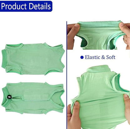 Cat Recovery Suit Cat Onesie for Cats After Surgery Female Male Spay Kitten Neuter Surgical Bodysuit Post Surgery Cone of Shame Alternative Anti Licking (Green, Large)