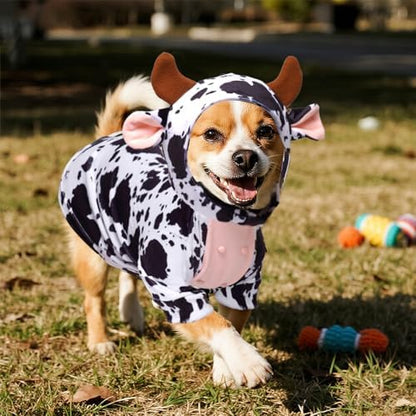 Pistha Dog Cow Costume Funny Pet Halloween Costumes for Halloween Dog Cat,S - Image 5