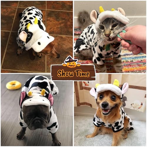 Dog Cow Costume Dog Halloween Costume Milk Cow Style Jumpsuits Hoodie - Image 5