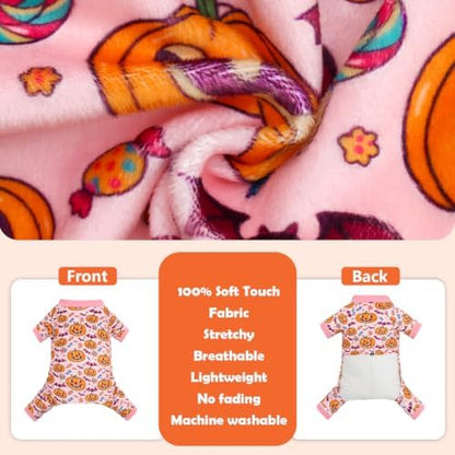 CuteBone Small Dogs Outfit Soft Puppy Onesies Pjs Halloween Dog Pajamas Pet Coat Cat Apparel Comfy Doggie Jumpsuit Bodysuit for All Seasons P351M - Image 5