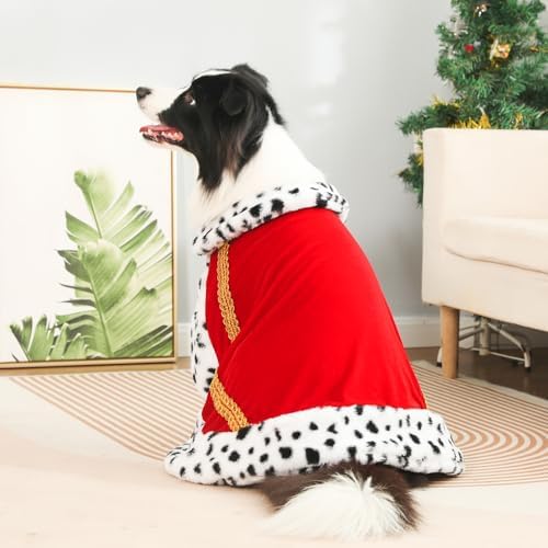 Lovelyshop Royal Velvet Pet Cloak with Fur Trim for Cats & Dogs, Red, L - Image 2