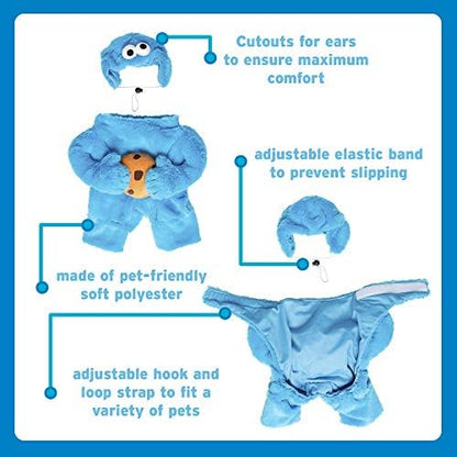 Pet Krewe Unleash The Parade Cookie Monster Dog Costume Sesame Street Pet Costumes for Medium Dogs or Cat Outfit - Perfect for Halloween, Christmas Holiday, Parties, Photoshoots, Gifts for Dog Lovers - Image 4