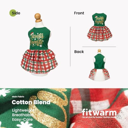 Fitwarm Santa's Favorite Dog Dress, Christmas Outfit for Small & Medium Dog - Image 4