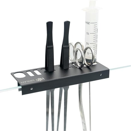 LINLAN Aluminum Aquarium Tool Holder - Fish Tank Accessories Organizer for Rimless Aquariums, Maintenance Tools, Tweezers, Tongs, Water Plants Accessories & Aquarium Supplies（Silver）