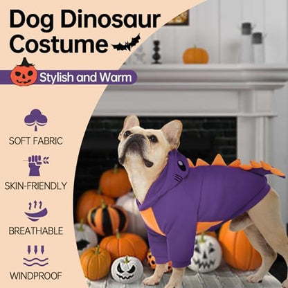 QBLEEV Dog Dinosaur Costume, Dog Halloween Costume with Hoodie - Image 2