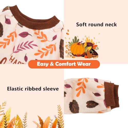 CuteBone Small Dogs Outfit Soft Puppy Onesies Pjs Thanksgiving Dog Pajamas Pet Coat Cat Apparel Comfy Doggie Jumpsuit Bodysuit for All Seasons P353S - Image 3