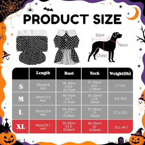Hercicy 2 Pcs Dog Halloween Costumes Gothic Dress with Dog Wig, XL - Image 2