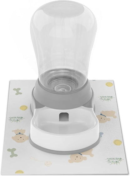 1.6 Gallon Automatic Dog Water Dispenser, Premium Large Capacity Gravity Pet Water Bowl with Non-Slip Mat for Multiple Pets, BPA-Free Cat Water Feeder for Large Dogs, Refill Less Often, Grey