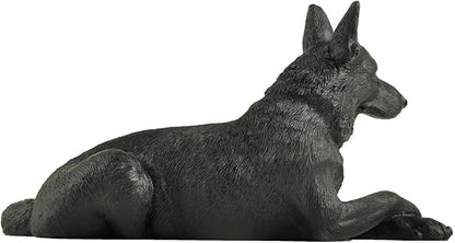 JFSM INC. 6" Black German Shepherd Dog Figurine – Hand-Painted Gift for Dog Lovers, Home Office Decor & Pet Bereavement Gift