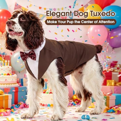 Kuoser Dog Tuxedo, Dog Suit and Bandana Set, Dogs Costume with D-Ring - Image 6
