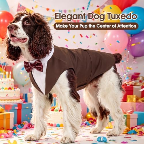 Kuoser Dog Tuxedo, Dog Suit and Bandana Set, Dogs Costume with D-Ring - Image 6
