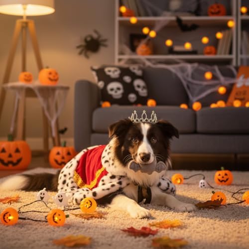 Lovelyshop Royal Velvet Pet Cloak with Fur Trim for Cats & Dogs, Red, L - Image 3