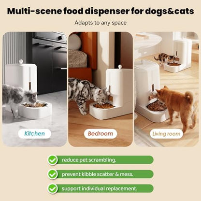 JUNSPOW Automatic Cat Food Dispenser with Stainless Steel Bowl