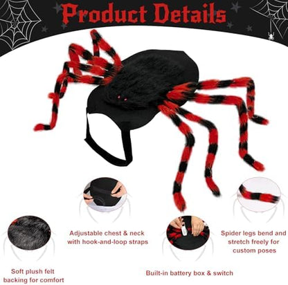 OurWarm XL Dog Halloween Costumes, 64 LED Spider Dog Costume for Large Dogs - Image 4