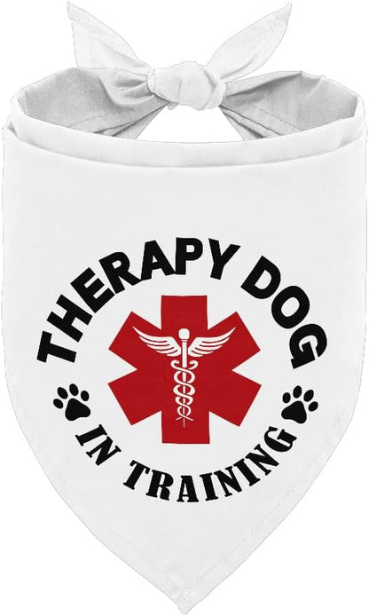Dog Bandana, Therapy Dog Please Pet Me with, Dogs Scarf Classical Printing, Dogs Scarf Accessories, Doggy Kerchief Pet Kerchief, Christmas Birthday Thanksgiving Doggy Gift A08