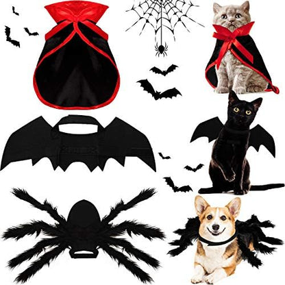 Syhood 3 Pcs Halloween Cat Dog Costume Set,Pet Bat Vampire Cloak,S,Gothic by Syhood