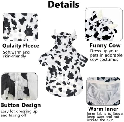 FLAdorepet Halloween Dog Cow Costume Outfits for Small Medium Large Dog,S - Image 3