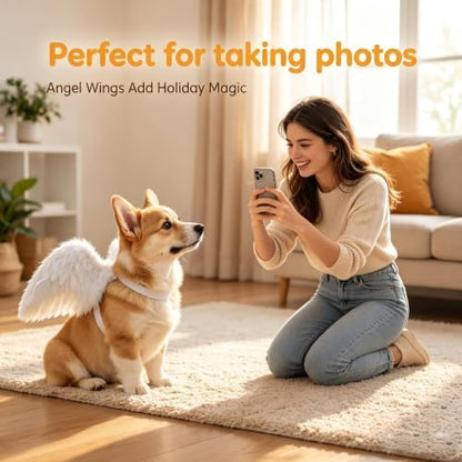 Dog Cat Halloween Costumes, New Fairy Angel Wings for Dogs&Cats Costume Halloween, Adjustable Pet Cosplay Costume for Small to Large Dogs Cats(Black) - Image 4