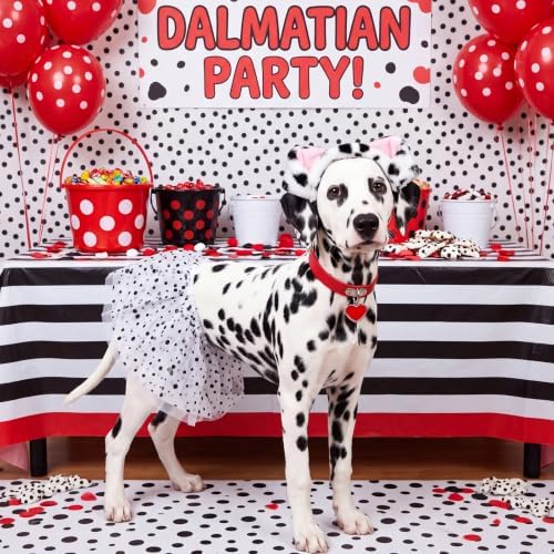 Hercicy 3 Pcs Pet Dog Halloween Dalmatian Costume Accessories Set - Image 6