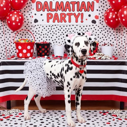 Hercicy 3 Pcs Pet Dog Halloween Dalmatian Costume Accessories Set - Image 6