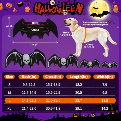 Halloween Dog bat Wing Costumes L，pet Costumes for Halloween Party - Image 3