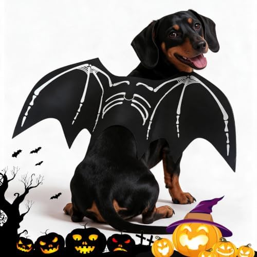 Dog Halloween Bat Wings Costume M，Pet Halloween Cosplay Apparel Medium - Image 2