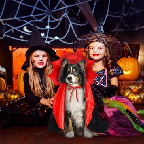 Halloween Dog Cat Costume Vampire Devil Cape for M or L Adjustable Cloak - Image 4