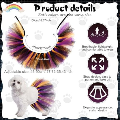 Dog Tutu for Dogs Tulle Skirt Pet Costume, Halloween Color - Image 2