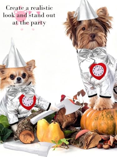 6 Pcs Halloween Dog Metallic Cosplay Costume Kit, Silver Gray, X-Large - Image 4