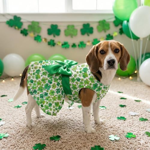 St. Patrick Day Dog Dress Holiday Irish Lucky Clover Dress Outfits Skirt for Small Boys and Girls Puppies Pets Doggie - Image 7
