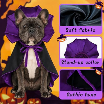 Small Dog Costume for Halloween, Vampire Cloak Dog Halloween Costume, Devil Cape Halloween Costumes for Small Dogs - Image 5