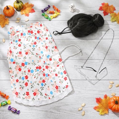 4Pcs Halloween Old Lady Costume Dog Grandma Outfit, Multicolor Floral, 4 XL - Image 5