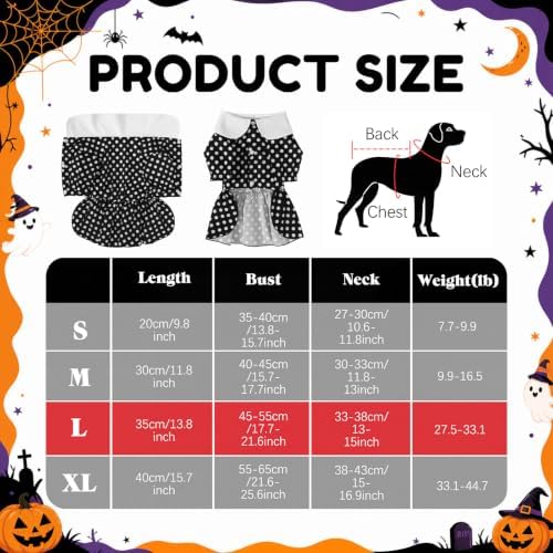 Hercicy 2 Pcs Dog Halloween Costumes Gothic Dress with Dog Wig, L - Image 2