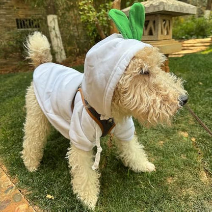 Dog Hoodie Warm Autumn Winter Pet Sweatshirt (White Radish Hoodie,XS) - Image 4