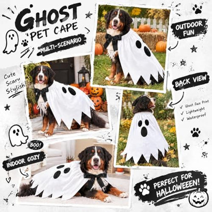 Halloween Ghost Dog Costume, Halloween Funny Outfit for Small Medium Large Pets(XL) - Image 3