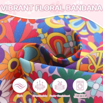 PAWCHIE Halloween Dog Hippie Costume Set 60s 70s, Pet Costume Accessories Includes Hippie Fringed Cape Bandana Glasses and Peace Necklace, Adjustable Boho Pet Outfit for Large Dogs Party Photo, Pink L - Image 4