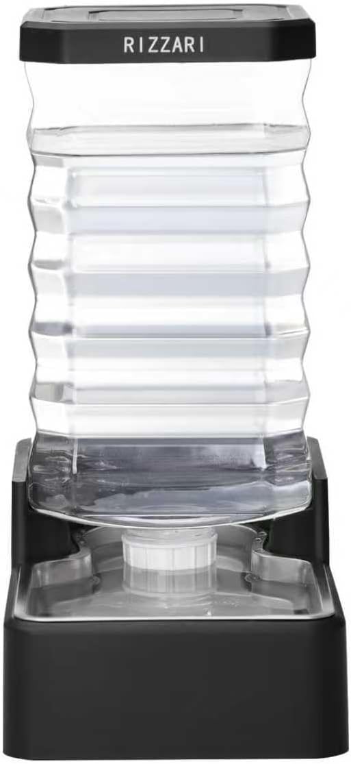 RIZZARI Stainless Steel Dog Water Dispenser : 10L Lagre Capacity Gravity Waterer - Anti-Tip Stay-Put Base - No Power Needed - Leak-Proof Auto Refill - for Large Dogs - Apartment/Office/Pet Corner