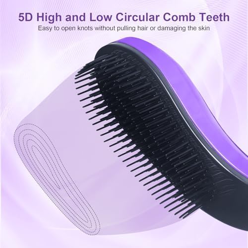 Small Dog Brush, Skin-friendly Soft Bristles (Purple) - Image 4