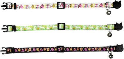 3 Pack Easter Cat Collar with Bell Breakaway Adjustable