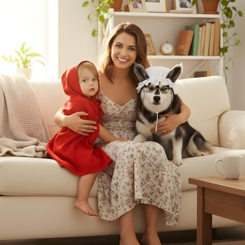 Haysandy 3 Pcs Halloween Big Bad Wolf Dog Costume Granny Costume, Medium - Image 4