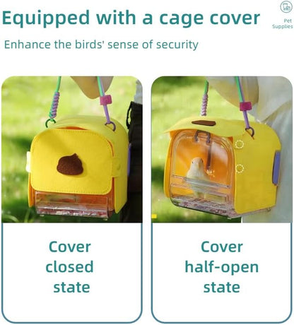 Portable Plastic Bird Cages Lightweight Waterproof Ventilated Travel Bird Cage for Pets Ideal for Outdoor Use Easy to Carry Bird Carrier Perfect for Small Birds and Budgies (Green)