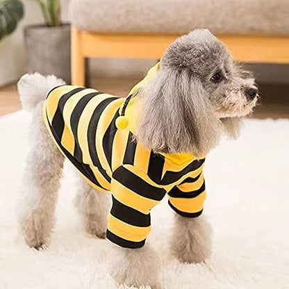 Pet Bee Halloween Costume Dog Hoodies Cat Holiday Cosplay Warm Clothes Puppy Cute Hooded Coat Christmas Outfits for Cat and Small Dogs (Yellow, X-Small), XS - Image 5