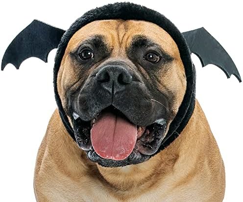Furhaven Cozy Plush Faux Fur Flex-Fit Black Bat Dog Hat - Washable, Extra Large by FurHaven